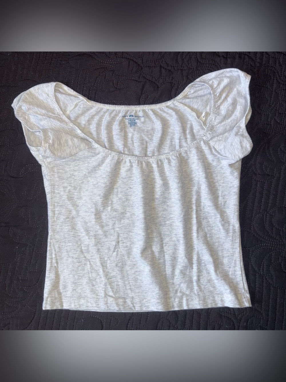 Brandy Melville Light Gray Scoop Crop Top